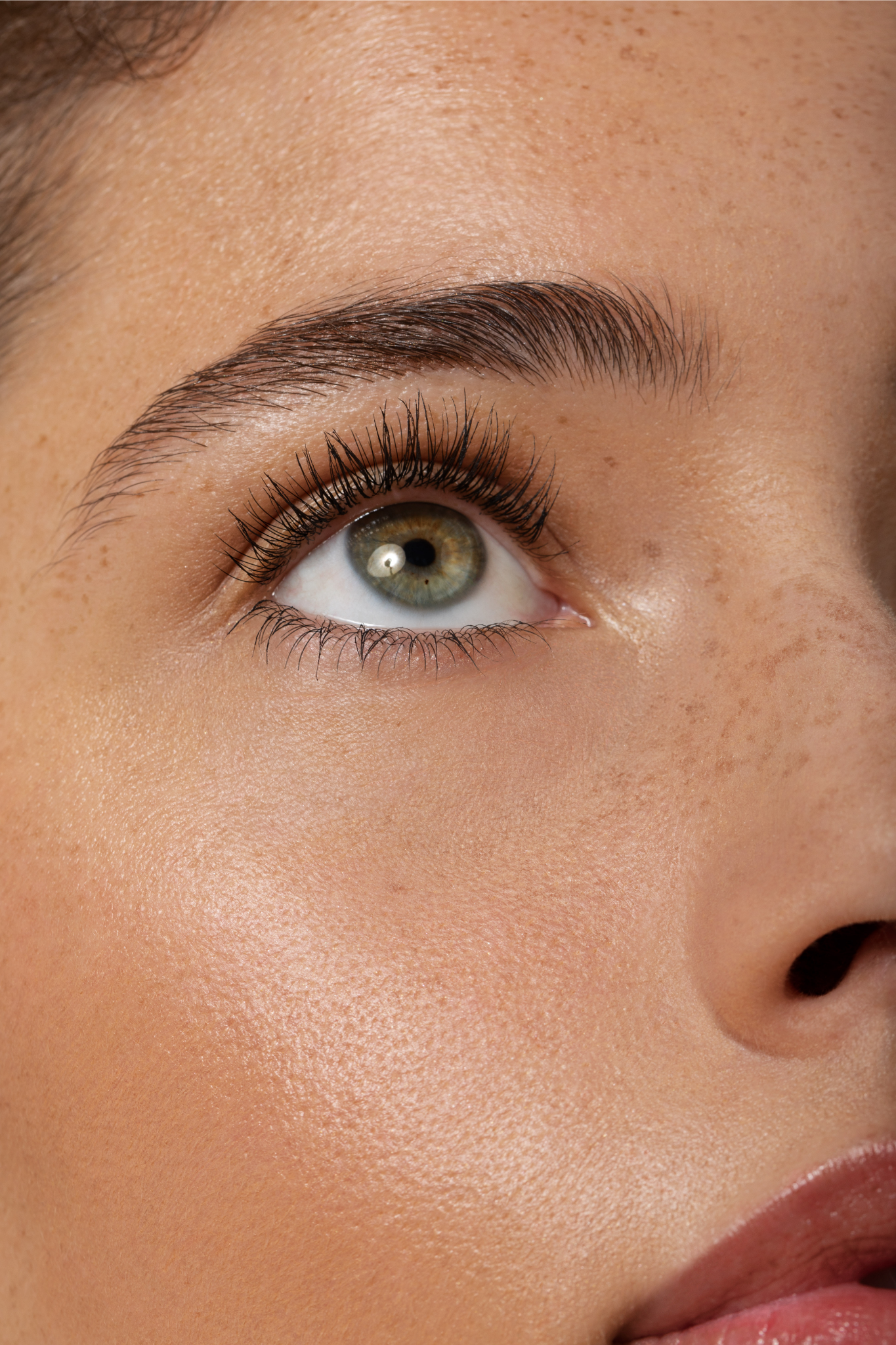 Close-up of models eye area with Aleph Beauty Make-up 