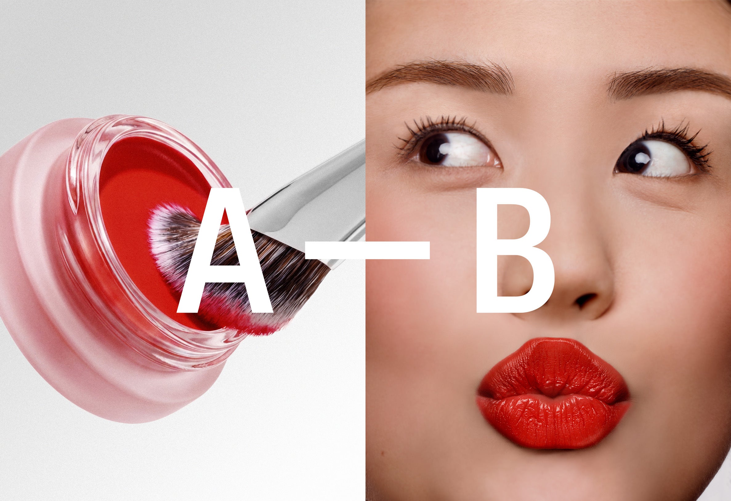 Aleph Beauty Cheek + Lip Tint Gloria and model wearing the product